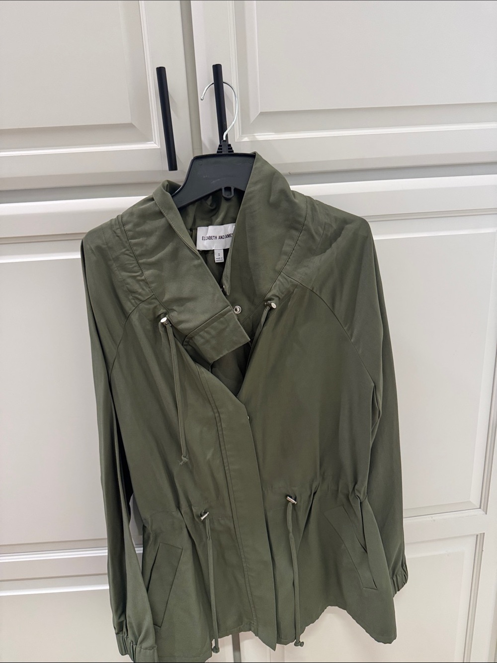 Elizabeth and James Olive Utility Drawstring Anorak Jacket